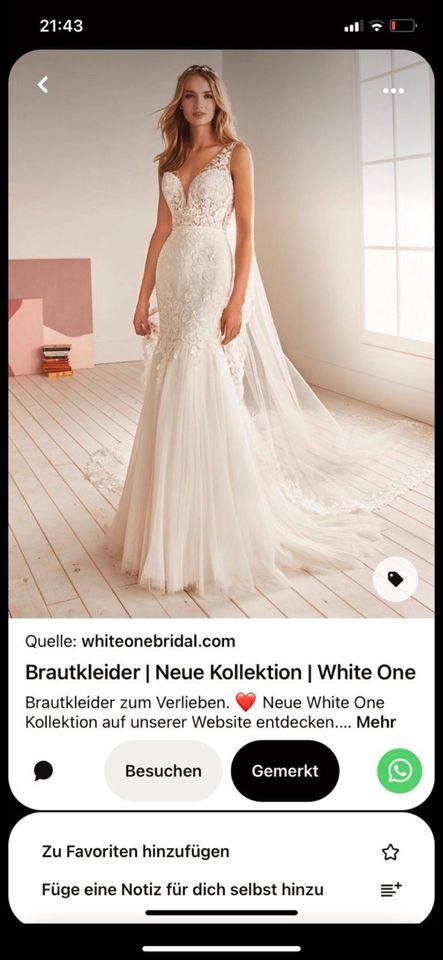 Brautkleid/Hochzeitskleid Pronovias White One Oceano Ivory XS in  Niedersachsen - Wunstorf | eBay Kleinanzeigen ist jetzt Kleinanzeigen