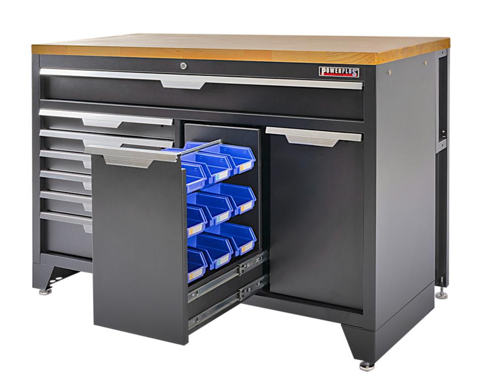 Werkzeugschrank Set - 136 cm Wandlänge, Werkstatt Set Schwarz in Großenkneten