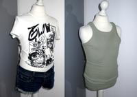 NEU ⛱ mega BERSHKA "Glow" SHIRT weiß + H&M Tank TOP oliv ♥ S/36 Essen - Essen-Stadtwald Vorschau