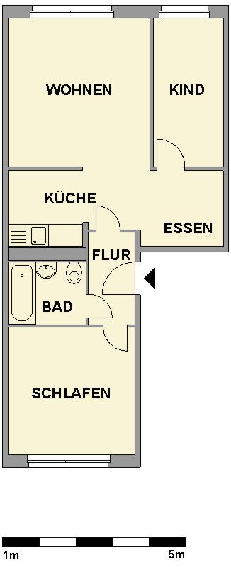 Möblierte 3-Raum-Wohnung zum Sofortbezug in Chemnitz