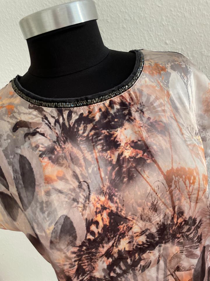 TAIFUN edles Blusentop 36 S Satin Bluse beige Blumen Print in Hannover