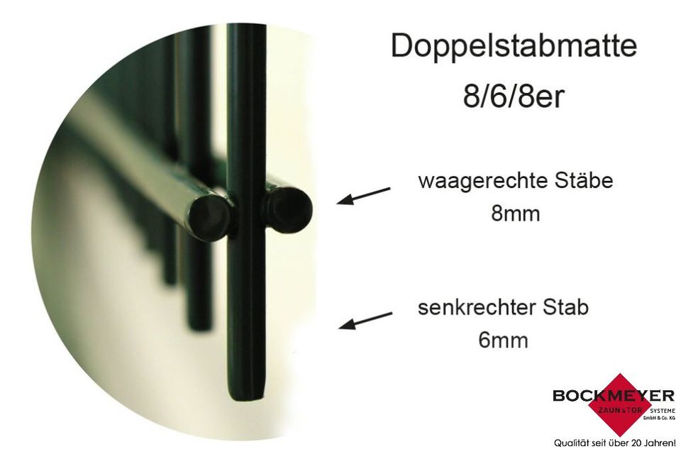 Doppelstabmattenzaun 1030x2500mm 8/6/8 15m Set inkl. Pfosten in Laxten