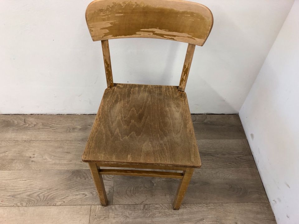 #A Stuhl einzeln Holz Shabby ohne Polster Wohnzimmer Deko DDR in Burgstädt