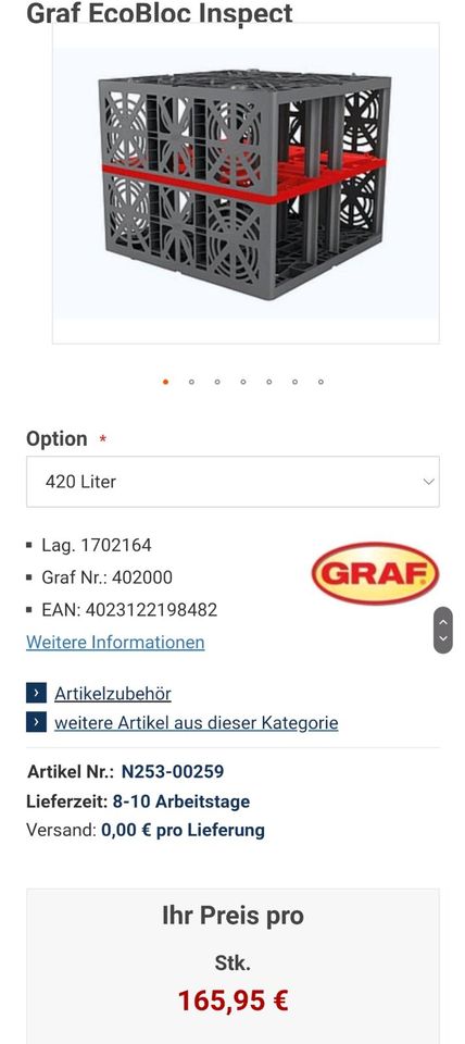 Rigolen 2x Graf Ecoblock Inspect 420l in Lampertswalde bei Großenhain
