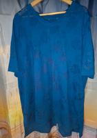 Ulla Popken TShirt 50/52 blau T-Shirt mit Netzstoff Hessen - Wiesbaden Vorschau