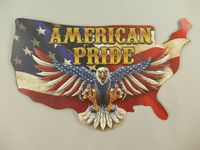 American Pride - Wandschild (Gestanzt) 50cm USA Adler Krummhörn - Greetsiel Vorschau