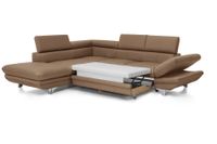 Ecksofa mit Schlaffunktion Lederbezug Cappuccino Braun 273x238 cm Nordrhein-Westfalen - Bedburg Vorschau