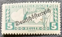 Briefmarke KK. Österreich, überdruckt mit Deutschösterreich, 5 H. Nordrhein-Westfalen - Leverkusen Vorschau