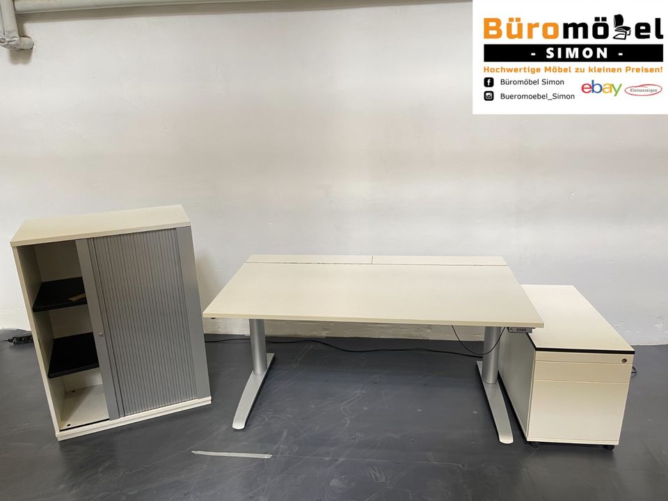 ❗️80x TOP Rollcontainer weiß von Sedus/ Büroschrank/ elektrisch höhenverstellbarer Stehtisch/ Samas Sideboard/ Komplettset/ Büroeinrichtung/ Aktenschrank/ Cheftisch/ Bürocontainer/ Hochwertig/ Design in Linden