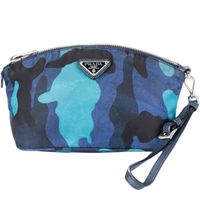 Prada Blue Camo Clutch Pouch Kosmetiktasche Sachsen-Anhalt - Halle Vorschau