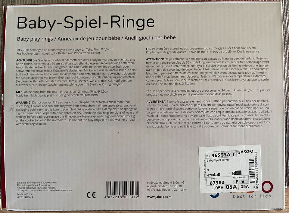 Jakoo Baby Spiel Ringe -neuwertig- in Bad Arolsen