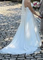Hochzeitskleid Brautkleid weiß Glitzertüll Reifrock Bayern - Ebersdorf Vorschau