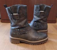 Tamaris Stiefel Biker Boots Leder 38 braun Leder? Bayern - Wartenberg Vorschau