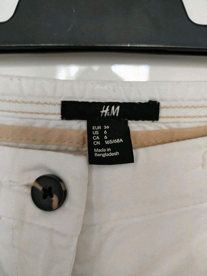 H&M Sommer Hose Damen Gr. 36 weiß in Augsburg