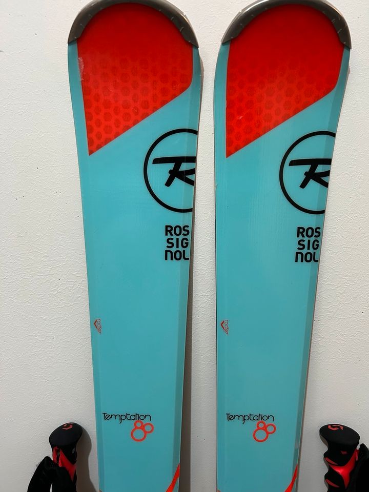 Rossignol Temptation 80, 168cm, Damen Ski + Binding und Stöcken in Nürnberg (Mittelfr)