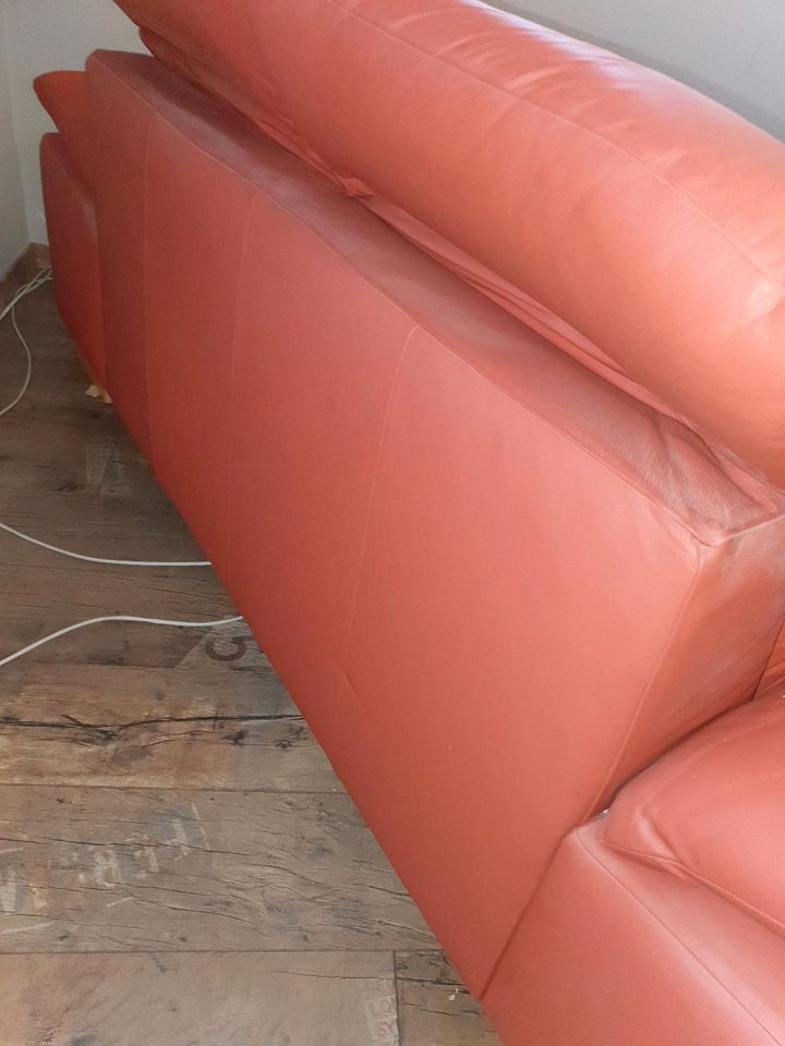 Sofa Echtleder 2-Sitzer rot von Candy in Glinde