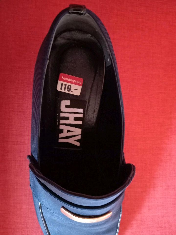 Schuhe Slipper JHAY Größe 38 1/2 dunkelblau schwarzer Absatz Jhay in Wörth Kr. Erding