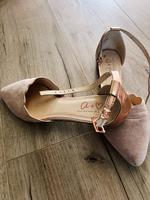 Ballerina mit Riemen gold rosa rosé Schnalle wildleder Look 37 Nordrhein-Westfalen - Bad Salzuflen Vorschau