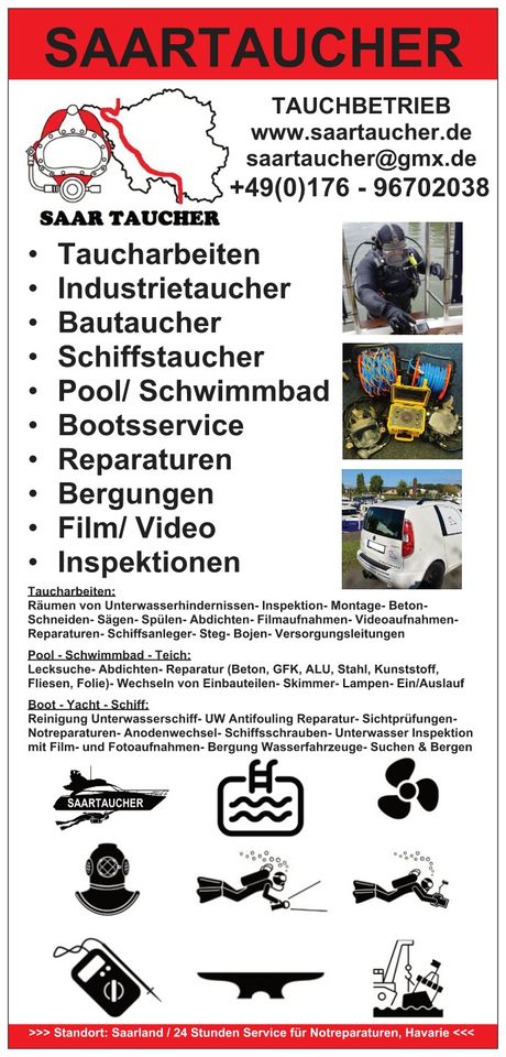 Service Taucher für Boot,Schiff, Pool & Unterwasserarbeiten in Schwalbach