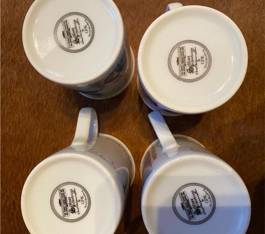 Set 4x Kaffeetasse „Deutsche Mark Geldscheine“ in Dümmer