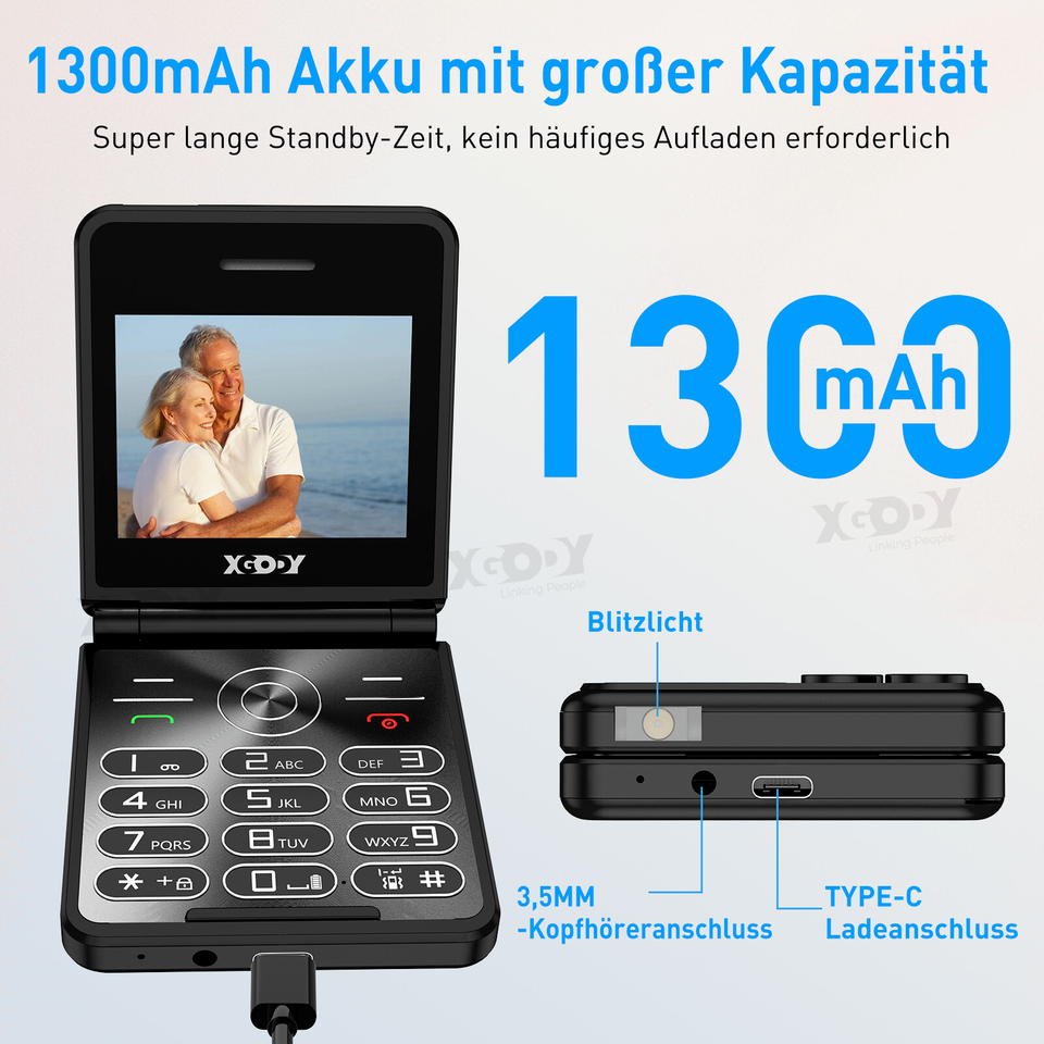 Klapp Handy 2,4" Smartphone Ohne Vertrag Dual SIM Seniorehandy in Ehringshausen