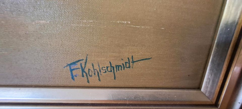 Ölgemälde Fritz Kohlschmidt Segelboote in Küsten