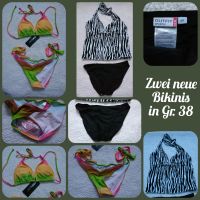 Zwei neue Bikinis in Gr. 38 schwarz weiß und bunt Brandenburg - Teltow Vorschau