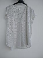 H&M Damen Bluse weiß schwarze Punkte gr.40 L Kurzarm Shirt Bayern - Grafenau Vorschau