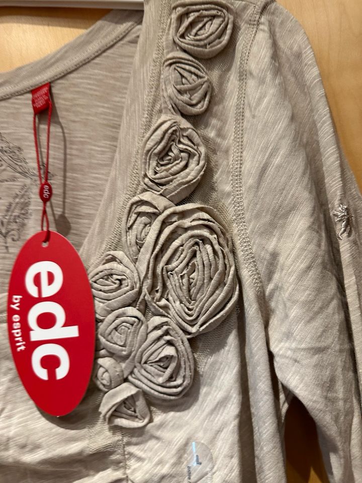 EDC by Esprit Shirt Longshirt Beige Blumen gerafft L Neu in Minden