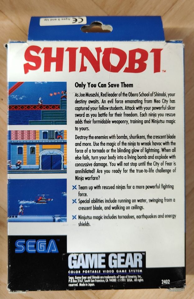 Shinobi Sega Game Gear OVP englisch gebraucht in Werdau