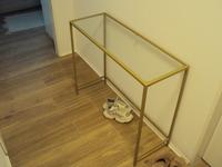 Kommode mit Glasplatte/Abstelltisch goldfarben B100xT36xH81 cm Nordrhein-Westfalen - Recklinghausen Vorschau