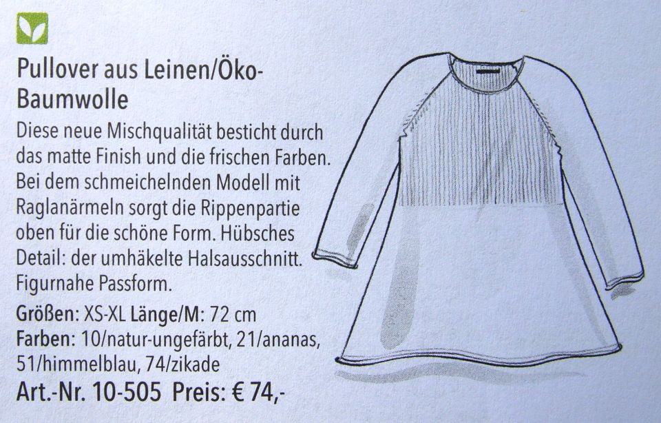 Sehr hübscher Leinen Strickpullover von Gudrun Sjöden! Neu! in Hamburg