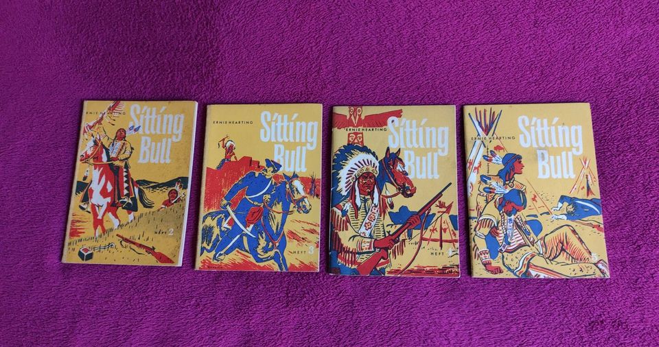 4x Sitting Bull Heft * Ernie Hearting 1956 * Band 2 3 4 5 Roman in Berlin