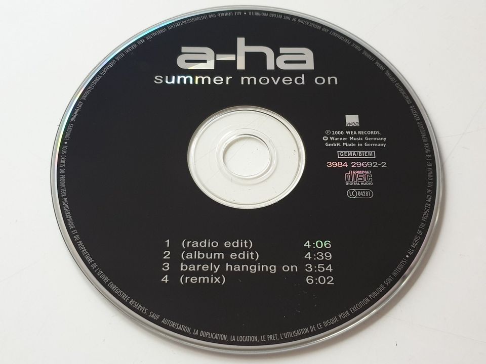 A-HA - Summer Moved On + Barely Hanging On 4 MCD 0639842969222 in Bielefeld  - Sennestadt | Musik und CDs gebraucht kaufen | eBay Kleinanzeigen ist  jetzt Kleinanzeigen