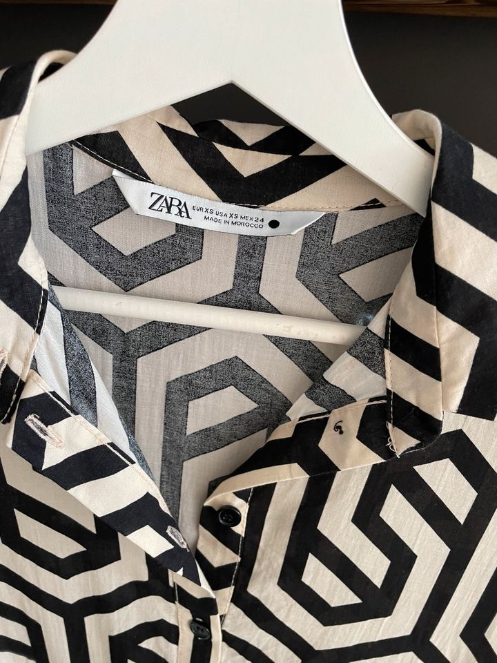 Blusenkleid ZARA Maxi Kleid Muster Baumwolle in Uder