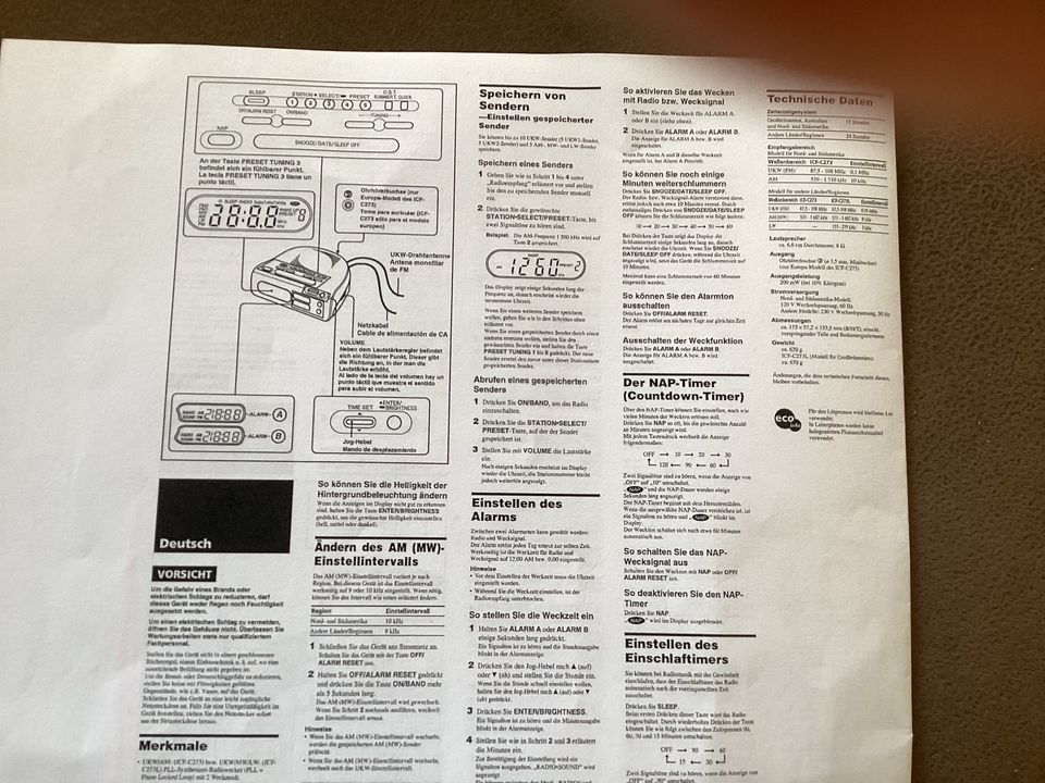 Radiowecker Sony ICF-C273 gebraucht in Lübeck