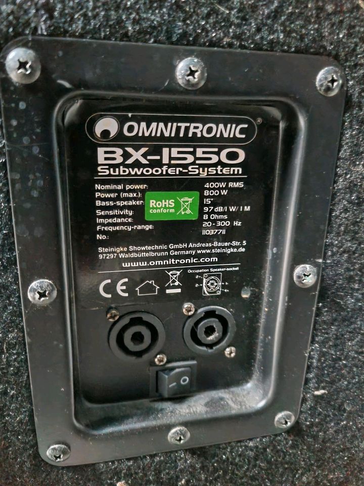 Lautsprecher Subwoofer Omnitronic DS-103 MK2/ BX-1550 in Lüdenscheid