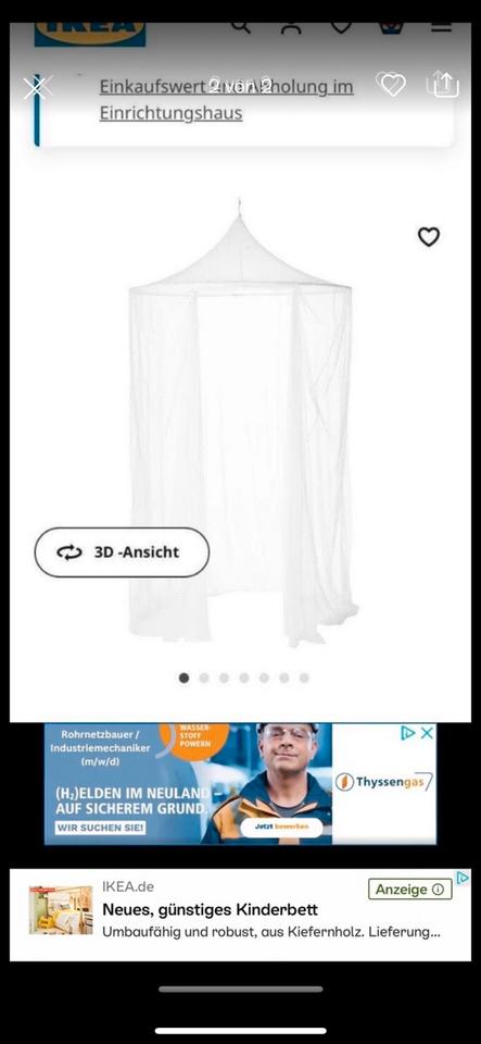 Ikea Kinderbett Vorhang Garten Outdoor Himmel Himmelbett weiß ❤️ in Erkrath