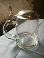 Zinndeckel Bierkrug 0,50 Liter Glas Baden-Württemberg - Schramberg Vorschau