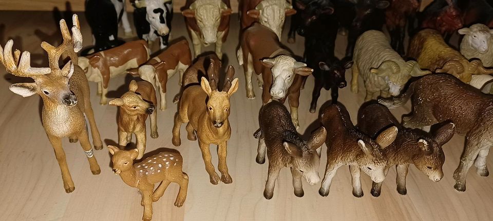 Schleich Tiere Kuh Schwein Schaf Esel Ziege Widder Zebra Hirsch in Berlin