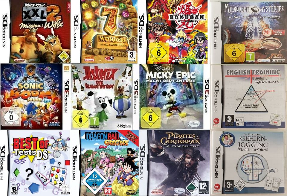 div. Nintendo DS Spiele - Asterix, Dragon Ball, Micky, Sonic in Rostock