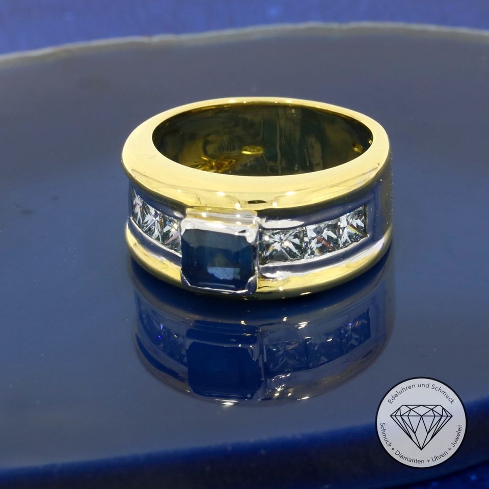 WERT 4.950,- Diamant Saphir Ring 750 Gold 18 KT XXYY 178344 in Bochum