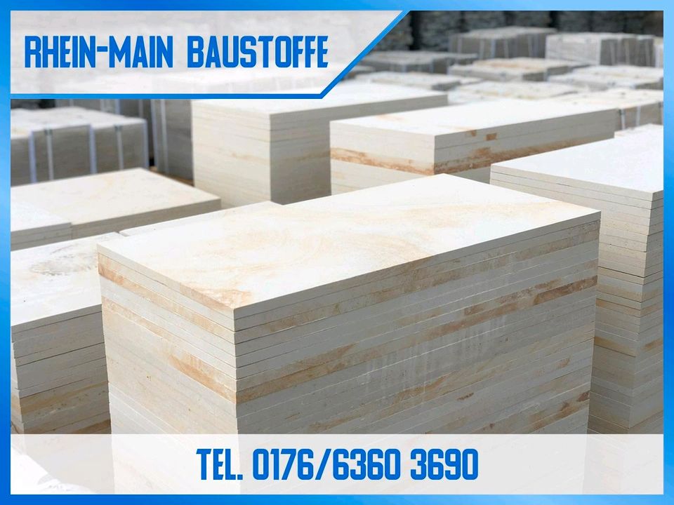 Sandstein Naturstein Formatplatten creme beige 60x40x3cm in Mainhausen