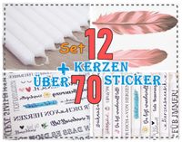 Set •♡• 12x Tafelkerzen + 70x Kerzenaufkleber/ -tattoos DIY Sachsen-Anhalt - Derenburg Vorschau