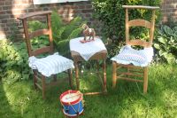 Anitik Retro Vintage Holztisch Kindertisch & 2 Stühle Kinderstuhl Nordrhein-Westfalen - Weeze Vorschau