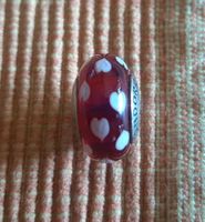 Original Pandora Charm Murano Glas Rot mit weißen Herzen Niedersachsen - Melle Vorschau