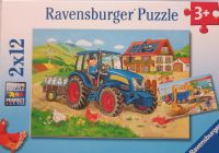 Ravensburger Puzzle 2 x 12 Teile Traktor Bagger Dinosaurier Nordrhein-Westfalen - Haan Vorschau