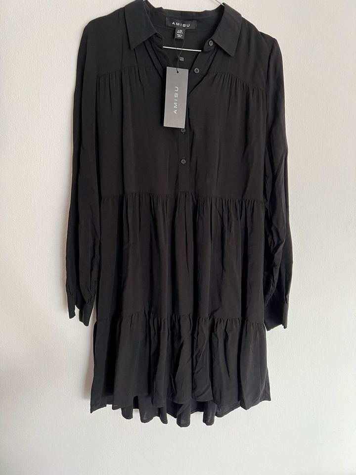 schwarzes weites Kleid amisu neu mit Etikett 6 34 xs in München