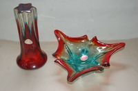 Vintage Original Murano Glas rot blau türkis Stern Vase Schale Wiesbaden - Mainz-Kastel Vorschau