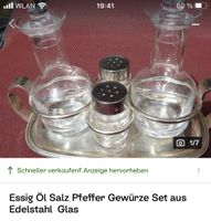 Essig,Öl;Salz, Pfeffer Gewürze Set aus Edelstahl und Glas Baden-Württemberg - Freiburg im Breisgau Vorschau